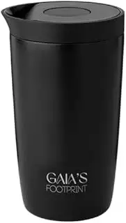 Gaias Footprint Thermobecher 350 ml aus Edelstahl für Kaffee oder Tee – Auslaufs