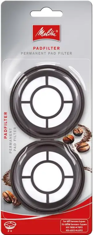 Melitta 180424 Permanent Kaffeefilter 2 Stück für alle Philips Senseo Kaffeepadm