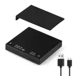 MHW-3BOMBER Kaffewaage mit Timer, Wiederaufladbare Espresso Waage mit Schwerkraftsensor, 2kg/0,1g Präzisionswaage für Espresso & Pour-Over Kaffee, Digitale Küchenwaage, Schwarz,ES6027B-OS