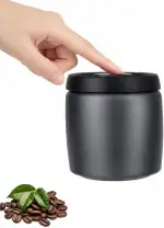 VINATO 0,4L Edelstahl Kaffeedose Vakuumbehälter für Kaffee, Tee oder Lebensmittel – Luftdicht, Aromaschutz, Kaffeebohnen behälter, Vakuum Kaffeedose