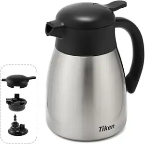 Tiken 1,5L Thermoskanne, Kaffeekanne aus Edelstahl Doppelwandig Vakuum, Isolierkanne Leakproof & Abn