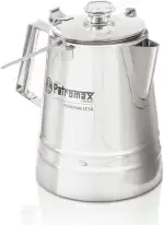 Petromax Perkolator Perkomax - Kaffeekanne für verschiedene Herdarten und offenes Feuer - aromatischer Kaffee und Tee mittels Perkolator-Prinzip - Edelstahl - 1,5 Liter