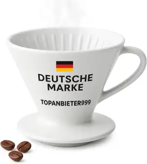 Porzellan Kaffeefilterhalter Größe 4 – hochwertig - Handfilter in Weiß, Kaffeeka