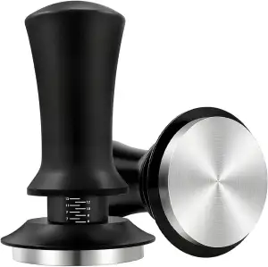 Kaffee Tamper Set 58mm, Kaffeepresse, Edelstahl Espresso Tamper, Edelstahlbasis, Druckregulierender Kaffeestempel, Kaffeestampfer, Ebener Kaffeestampfer, Durchmesser Ø 58mm, Barista Zubehör