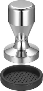 Espresso Tamper 51mm, Kaffee Tamper Edelstahl Kaffeestampfer, Coffee Tampers mit Silikonkissen fü...