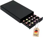 Aufbewahrungsschublade für 50 Kaffeekapseln- Kompatibel mit Nespresso Kapseln -38.2 x 23.2 x 5,6 cm- Kapselhalter Schubfach Schubkasten Aufbewahrungsbox in Schwarz Kaffee Kapselmaschine