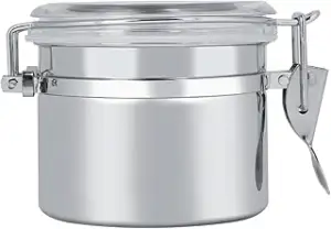 500ml Kaffeedose Luftdicht, Kaffeedosen, Edelstahl Kaffeedose mit Klarem Deckel 
