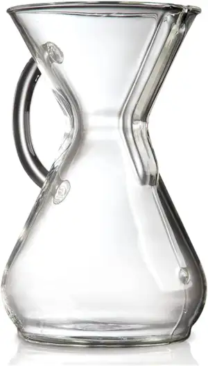 Chemex Pour-Over-Kaffeemaschine aus Glas – Serie mit Glasgriff – 8 Tassen – Exkl