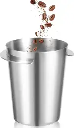 Kiuiom Edelstahl Kaffeeverteiler Kaffee, 51mm Dosierbecher, Dosierbecher Kaffeepulver, Kaffee Siebträger Dosierbecher Portafilter Dosing Cup Kaffeedosierbecher Pulverzuführungsteil