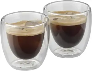 WMF Kult doppelwandige Espressotassen Glas Set 2-teilig, doppelwandige Gläser 80