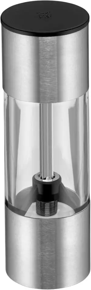 WMF Mini Gewürzmühle klein 11 cm unbefüllt, Cromargan Edelstahl, Grinder, Glas, 