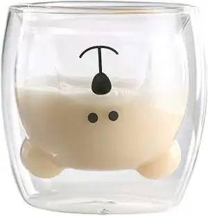 Süße Bier tassen KaffeeTeegläser Trinkgläser Kaffeeglas Doppelwandige Isolierglä