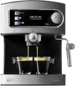Cecotec Espressomaschine Cumbia Power Espresso 20 Barista Aromax. Leistung 2900 W, 2 Heizsysteme, 20-bar-Druckpumpe, Manometer, Doppelauslassfilterhalter und 2 Filter (Basic)