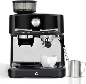 20-Bar-Espressomaschine Mit Mahlwerk Und Milchaufschäumer, Professionelle Kaffeemaschine Mit 1,5 L Abnehmbarem Wassertank, 30 Mahlgradeinstellungen & 58 Mm Siebträger Für Latte Und Cappuccino