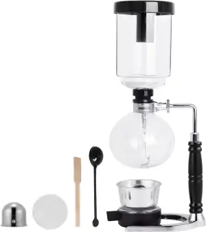 YUCHENGTECH Syphon Kaffeemaschine, Glas, 5 Tassen, 600ml