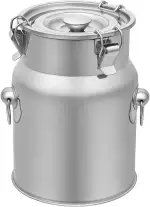 5L Edelstahl Milchkanne mit Deckel - Luftdichter Milchbehälter mit Silikon-Dichtring, Großer Edelstahl Eimer Transportkanne, Milchkännchen für Küche, Gastronomie (5L,mit Wasserhahn)