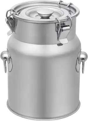 5L Edelstahl Milchkanne mit Deckel - Luftdichter Milchbehälter mit Silikon-Dicht