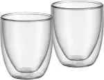 WMF Kult doppelwandige Cappuccino Gläser Set 2-teilig, doppelwandige Gläser 250ml, Schwebeeffekt, Thermogläser, hitzebeständiges Teeglas, Kaffeeglas