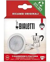 Bialetti Dichtung für Espressokocher 3 Tassen 3 x Dichtungen + Sieb