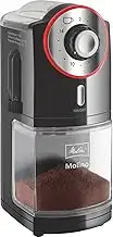 Melitta Molino Kaffeemühle – elektrische Kaffeemühle mit Scheibenmahlwerk für bis zu 200g Kaffeeb...