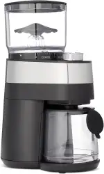 Amazon Basics Elektrische Burr-Kaffeemühle mit 30 Mahlgraden für French Press, Filterkaffee und Espresso, Schwarz