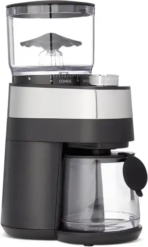 Amazon Basics Elektrische Burr-Kaffeemühle mit 30 Mahlgraden für French Press, Filterkaffee und Espresso, Schwarz
