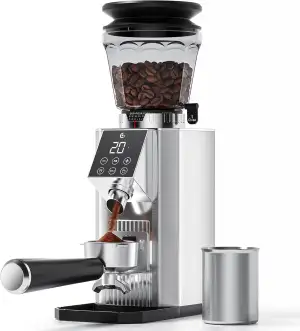 AMZCHEF Elektrische Kaffeemühle mit 45 Mahlgraden, Espresso-Mühle mit höhenverst