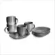 Springlane Espressotasse mit Untertasse 4er-Set Misty Cliff – Grau Meliert, Steingut – Kratzfest,...