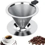 Vicloon Edelstahl wiederverwendbare Kaffee Filter,Papierloser Kaffeefilter,dauer kaffeefilter,handfilter ideal für Filterkaffee