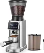 AMZCHEF Kaffeemühle Elektrisch mit Abnehmbarem Halter für Siebträger und Behälter | Kaffeemühle Siebträger Elektrisch mit 48 Mahlgrad Einstellbar für Espresso/Drip/Pour Over/Cold Brew/French Press