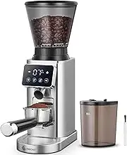 AMZCHEF Kaffeemühle Elektrisch mit Abnehmbarem Halter für Siebträger und Behälte