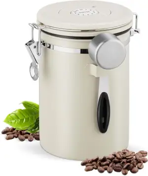 Kaffeedose Luftdicht 1kg Bohnen, 2,8 L Kaffeebohnenbehälter mit Auslassventil, K