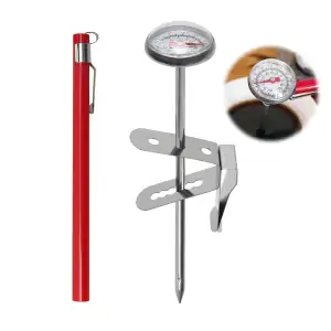 Fleischthermometer Analog 120 cm, Küchenthermometer Edelstahl mit Langer Sonde und Clip, Milchthe...