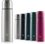 Blumtal® Thermosflasche 1L - BPA-freie Thermoskanne für warm&kalt - auslaufsichere Isolierflasche 1L aus Edelstahl rostfrei - Thermosflasche mit Becher - Thermoflasche - Stainless Steel - Silber