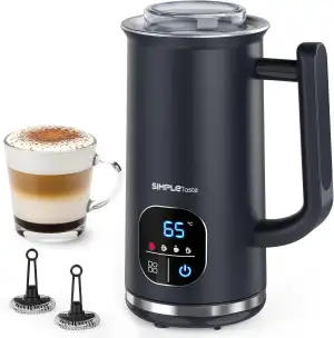 SIMPLETASTE Milchaufschäumer Elektrisch 4-in-1, Heißer & kalter Milchschaum, Mil