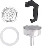 Espresso-Kaffee-Mokkakanne Ersatzteil-Set mit Griff, Trichter, Dichtung und Filter, entworfen für...