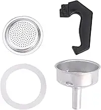 Espresso-Kaffee-Mokkakanne Ersatzteil-Set mit Griff, Trichter, Dichtung und Filt