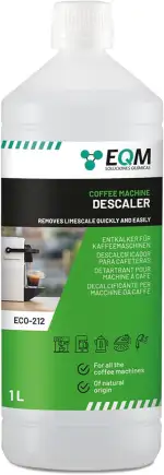 EQM - ECO- 212 - Entkalker für Kaffeemaschinen & Kaffeevollautomaten - 1L - Universal Kalklöser - 100% natürlicher Ursprung - Geeignet für alle Marken