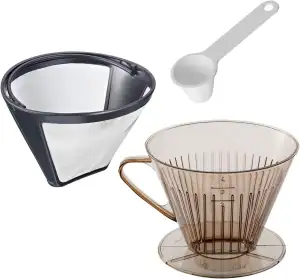 Westmark Kaffee-Set, 3tlg., Dauerfilter, Kaffeefilter Gr. 4 + Dosierlöffel, Rost