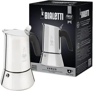 Bialetti - Neue italienische Espressomaschine Venus Induction aus Edelstahl, gee