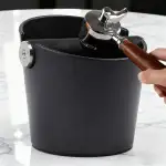 Abklopfbehälter für Siebträger Espresso-Abschlagbox Knock Box Kaffeesatz Abschlagbehälter mit Herausnehmbare Klopfstange, Kaffee Abklopfbehälter für Küche, Büro, Café und Bar,als Barista Zubehör