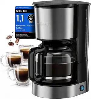 ProfiCook® Filterkaffeemaschine mit Glaskanne | für 12-14 Tassen Kaffee | Warmha