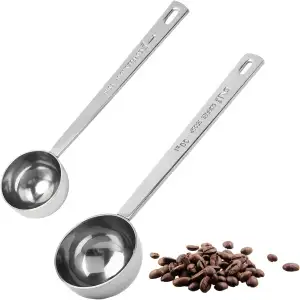 PARFCO 2 Stück Kaffeedosierlöffel, 304 Edelstahl Kaffeelöffel Portionierer, 30 m