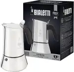 Bialetti - New Venus Induction, Edelstahl Herd Espresso-Kaffeemaschine, Geeignet für Alle Herdarten, 6 Tassen, Aluminium, 235 milliliters Silber
