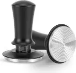 Tamper 58mm, Edelstahl Espresso Kaffee Druckregulierend Tamper mit Auto Rebound Feder und Base Ripple, für Kaffeeliebhaber zur Verwendung Heim Cafés