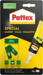 Pattex Spezialkleber Textil, wasch- und bügelbeständiger Textilkleber, Stoffkleber für Baumwolle,...