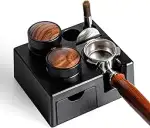 Tamperstation für Barista (51-58mm) | Schwarz Tamper Station aus ABS | Einstellbar Coffee Tamping...