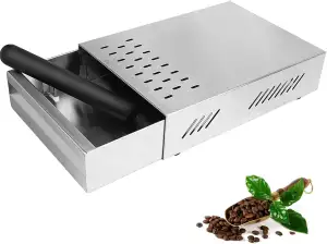 Kaffee Klopf Box Behälter,Kamanan Professional für Kaffeesatz,Edelstahl Kaffeemühlen Klopf Box Geeignet für alle handelsüblichen Kaffeemaschinen, Schubladenprofil aus Edelstahl(280mmx180mmx63mm)