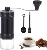 Manuelle Kaffeemühle, Handkaffeemühle mit 40 Einstellbaren Stufen, Tragbare Kaffeemühle Manuell, Kaffeemühle Hand für Reisen, Camping, Kaffeemühle für Espresso, French Press, Pour Over