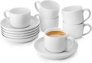 SÄNGER | Tassen Set mit Untertasse Marlo 12 tlg, Kaffeetassen 6 Personen, Porzel